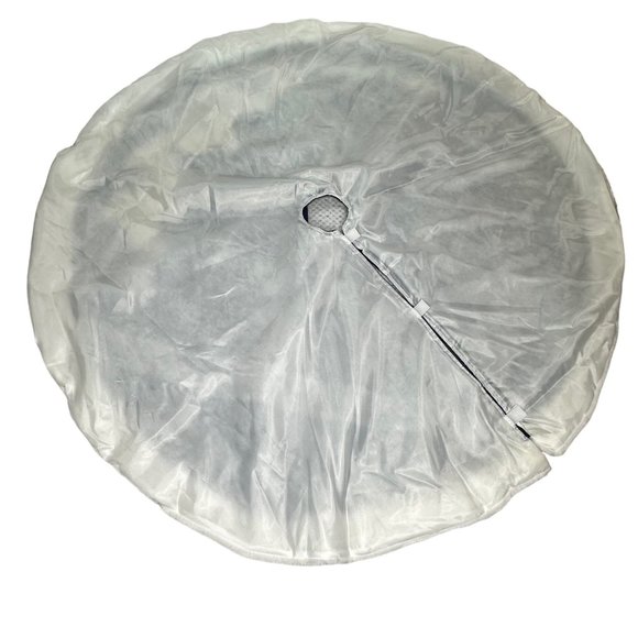 Christmas Midnight Blue White Trim Silhouette Santa Sleigh Reindeer Tree Skirt - Picture 12 of 12